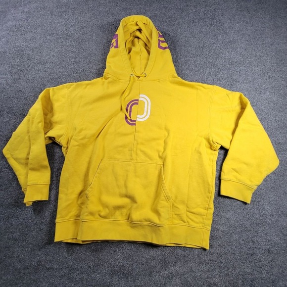 Overtime Hoodie 2XL XXL Yellow Purple Casual Pullover Cozy Sweatshirt Sweater - Picture 1 of 9